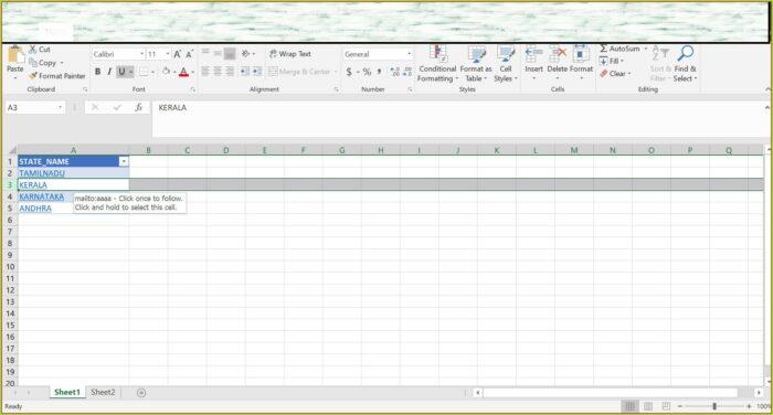 Excel Worksheet Name To Cell