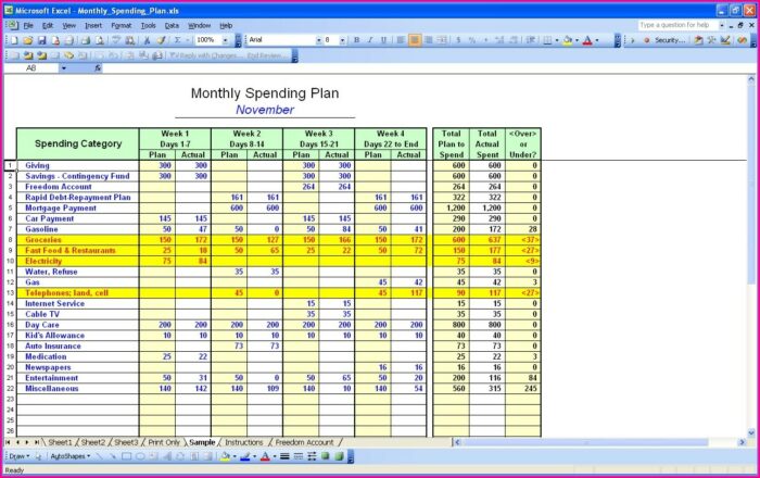 How To Make Budget Worksheet In Excel