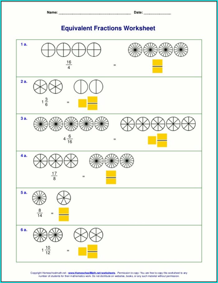 Improper Fractions Visual Worksheet