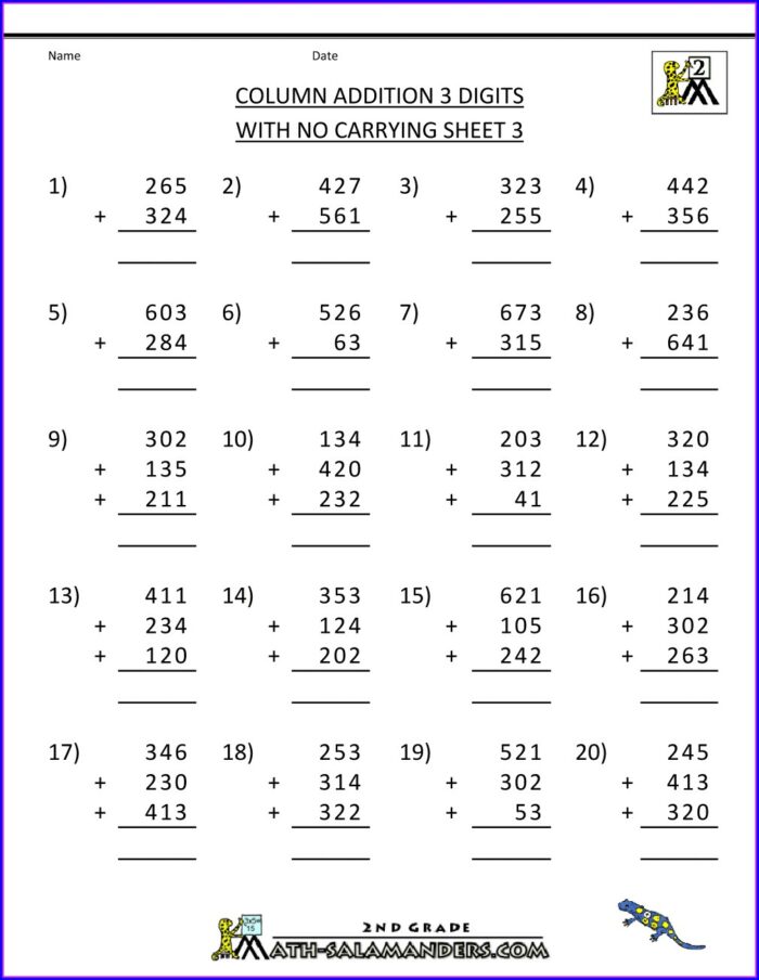 Math Exercises For Year 3
