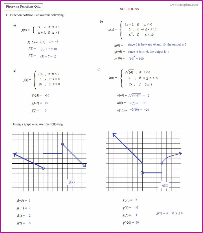 Math Function Worksheet Pdf
