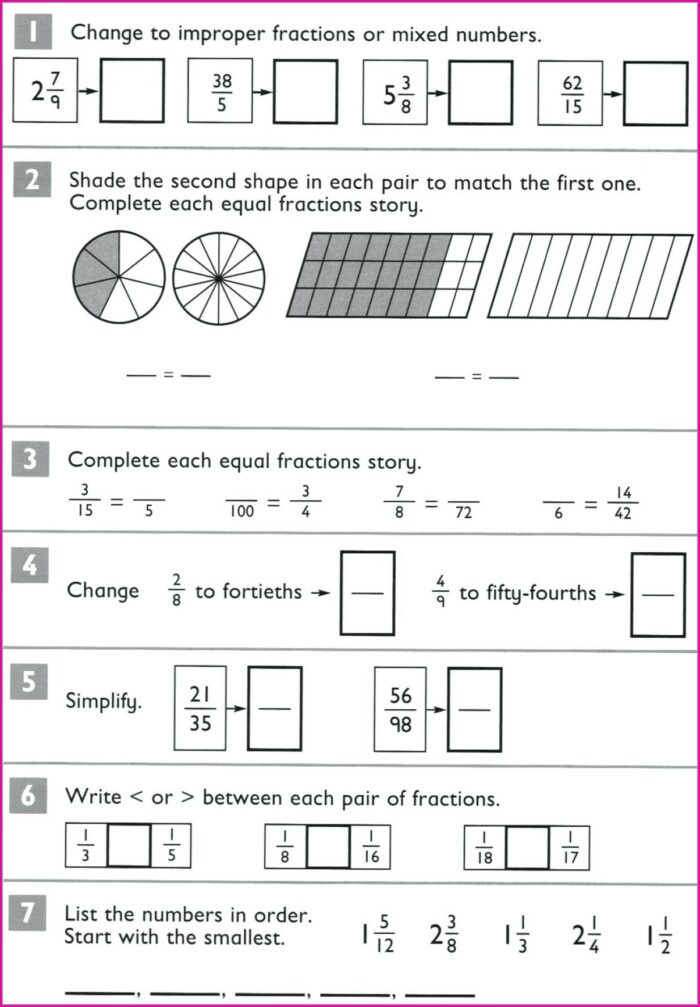 Mixed Fractions Number Line Worksheet