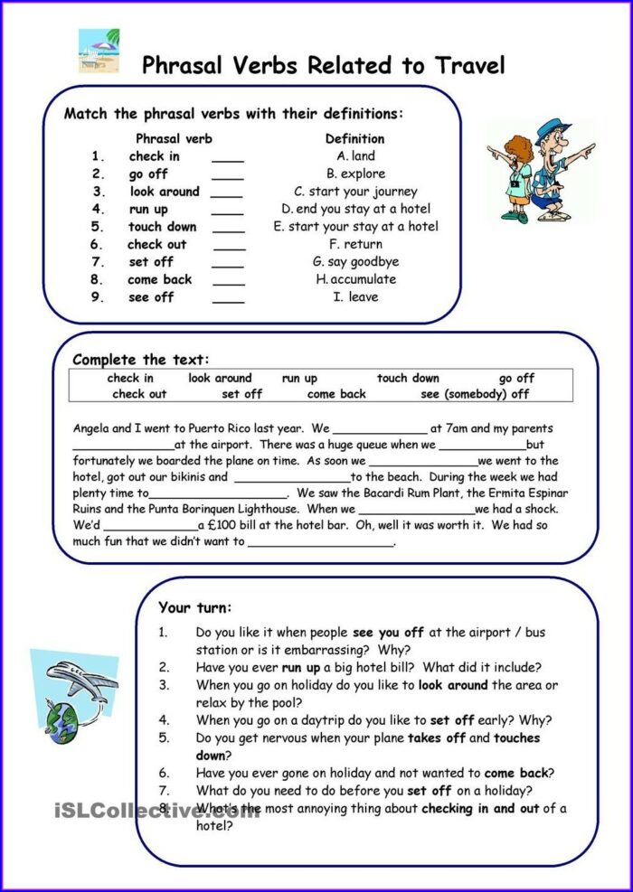 Reading Exercises Using Phrasal Verbs