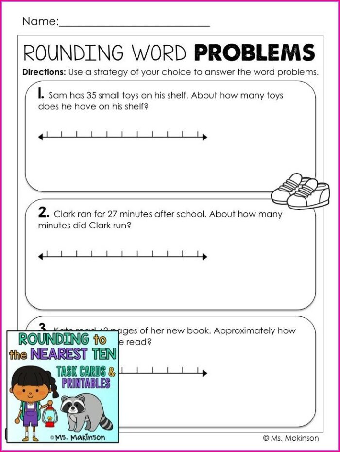 Rounding Numbers Problem Solving Worksheets