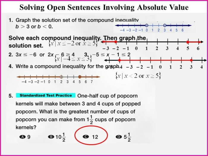 Solving Inequalities Involving Absolute Value Worksheet