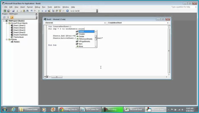 Vba Create A Worksheet