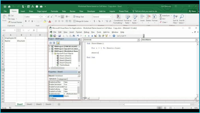 Vba Find Worksheet With Name