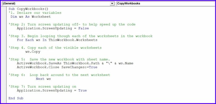 Vba For Each Worksheet In Workbook
