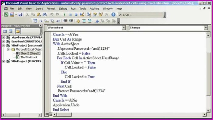 Vba Protect Sheet With Password Not Working