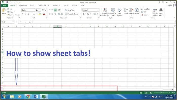 Excel Worksheet Not Showing Tabs