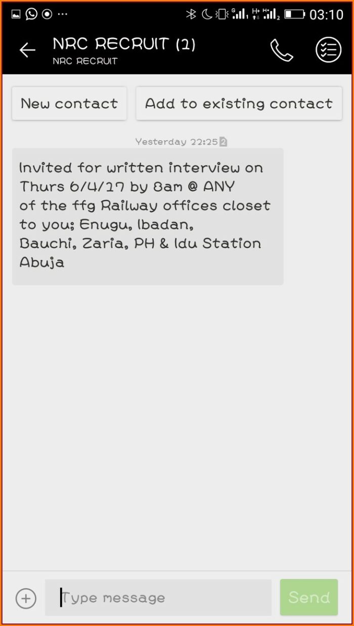 Sample Text Message For Job Interview Invitation