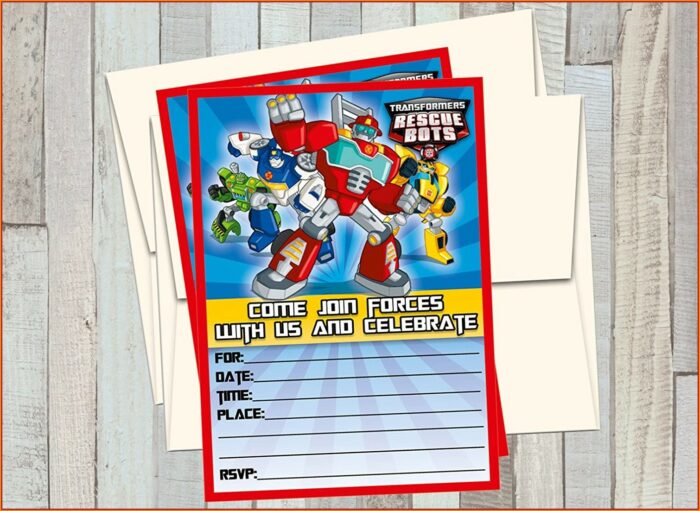 Transformers Rescue Bots Birthday Invitations
