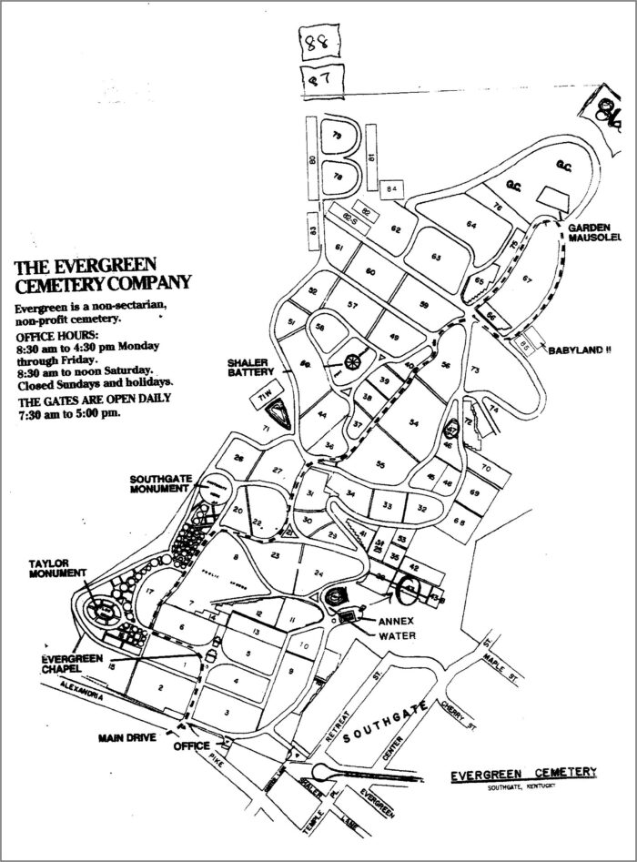 Evergreen Cemetery Plot Map