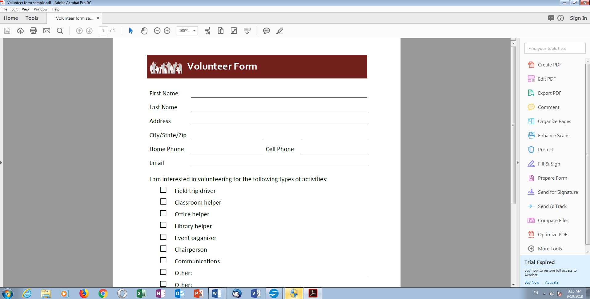 Create Pdf Fillable Forms