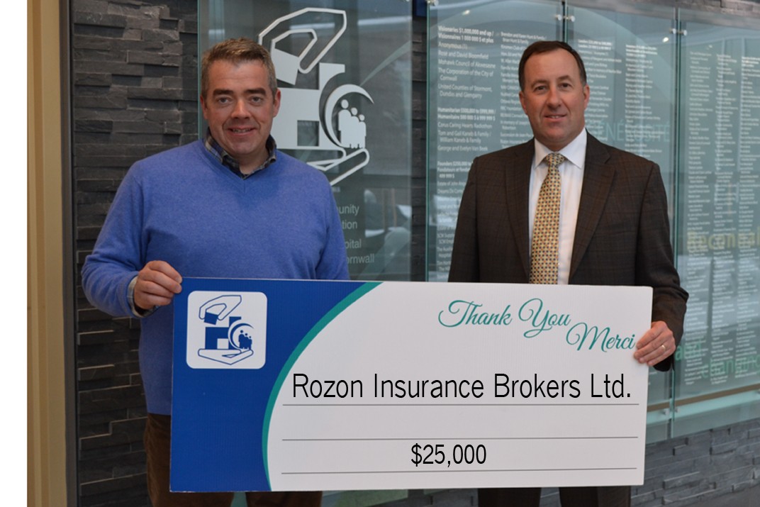 Rozon Insurance Brokers Ltd Donates 25, 000 to Addiction and Mental