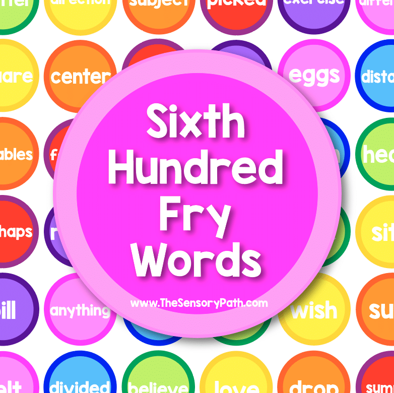 Fry Sight Words Decals- Sixth 100 Words - The Sensory Path