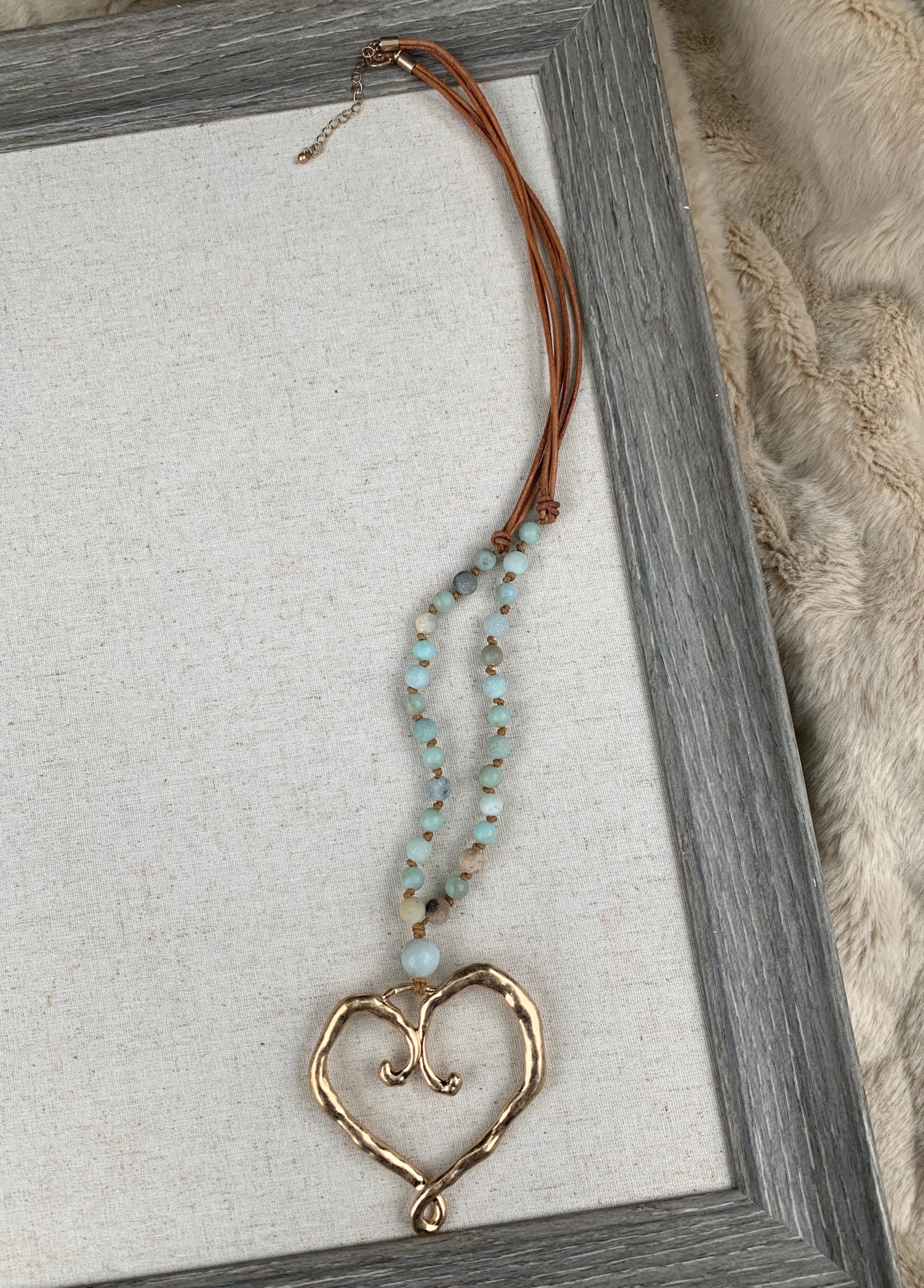 Twisted Heart Necklace Blue Mix The Shabby Tree