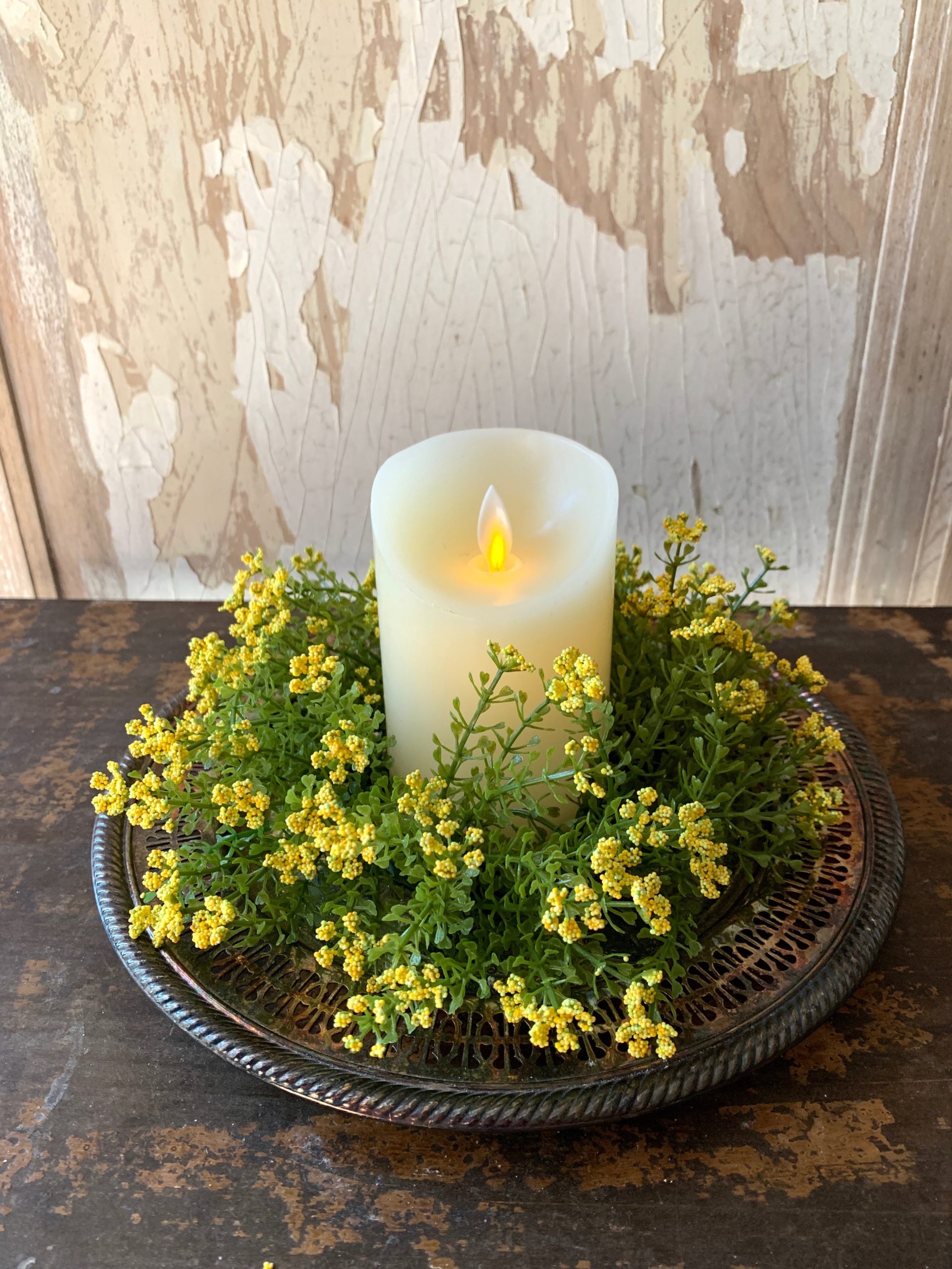 Yellow Astilbe Candle Ring The Shabby Tree