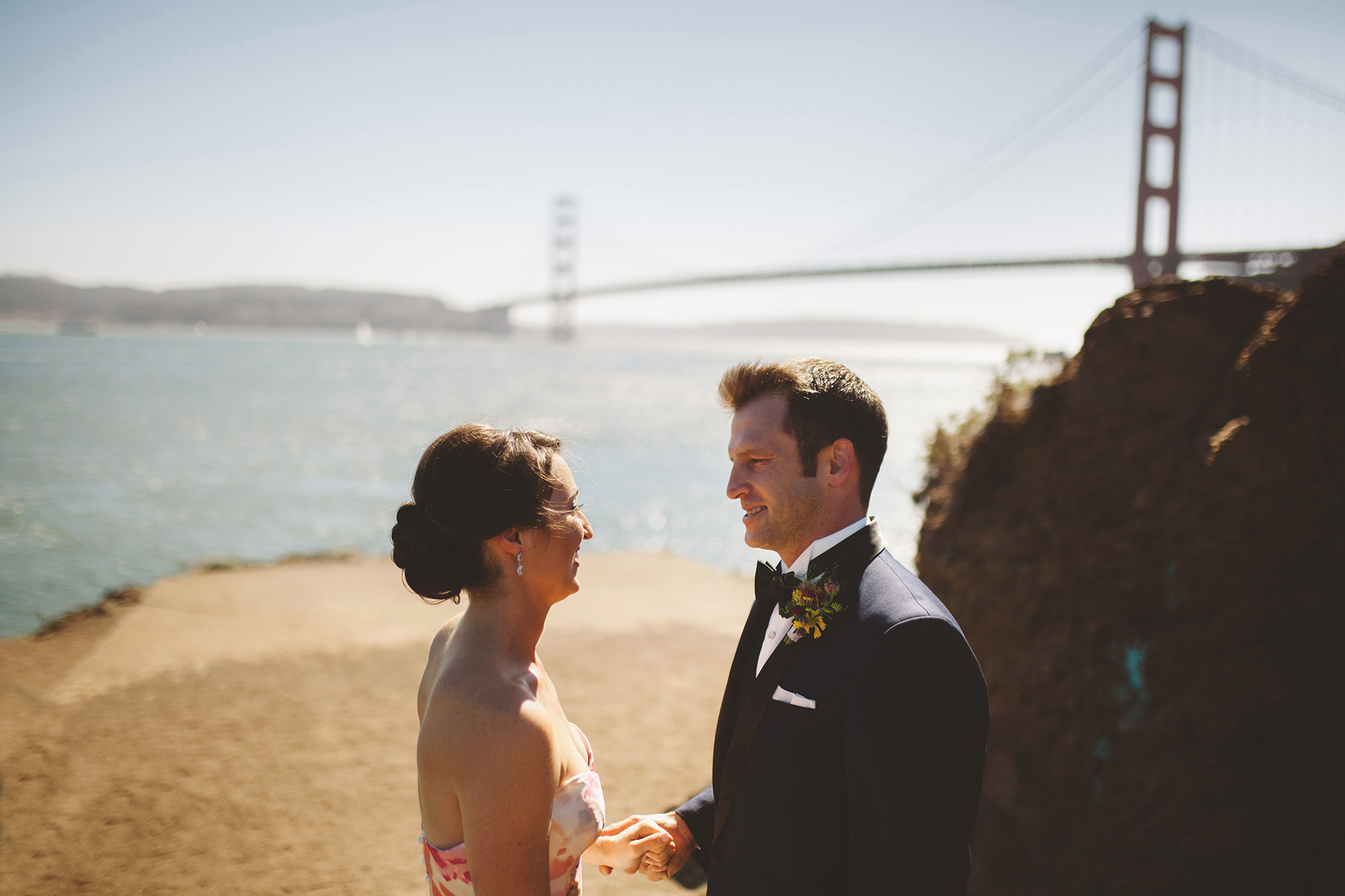 A wedding Under the Golden Gate Bridge at Cavillo point San
