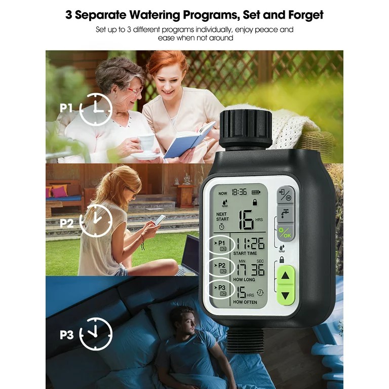 Homitt Programmable Water Timer Digital Water Irrigation Timer with