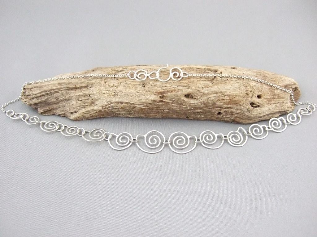 Spiral Seashell Necklace the silver