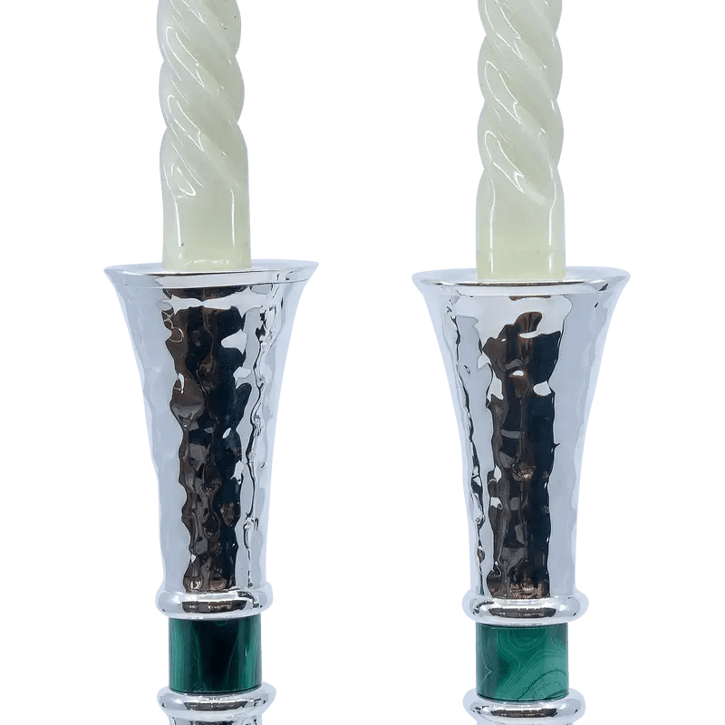 Modern Silver Candlesticks, Sterling Silver Shabbat Candlesticks Piece