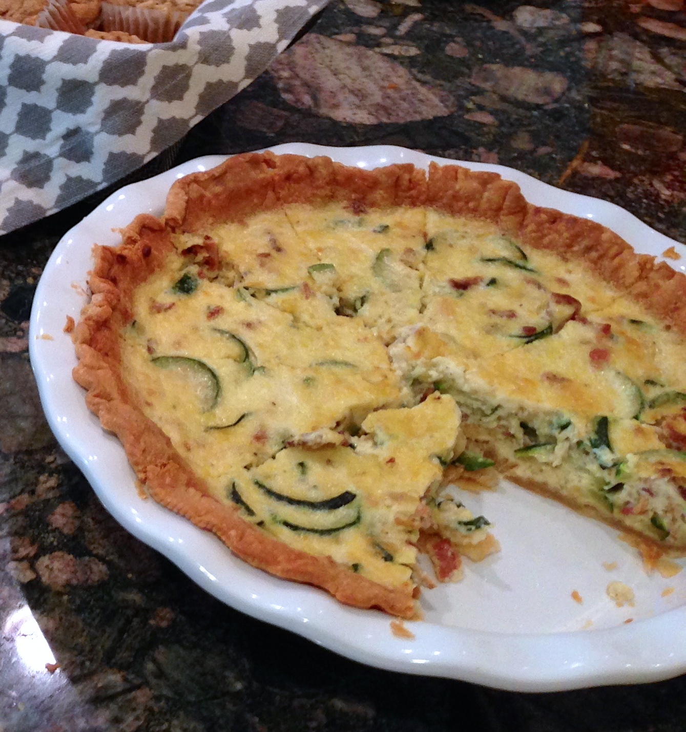 Zucchini, Bacon and Gruyere Quiche The Simple Celebration