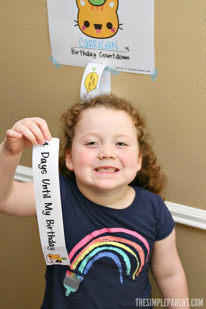 Kids Birthday Countdown Printable to Make Celebrating Easy • The Simple