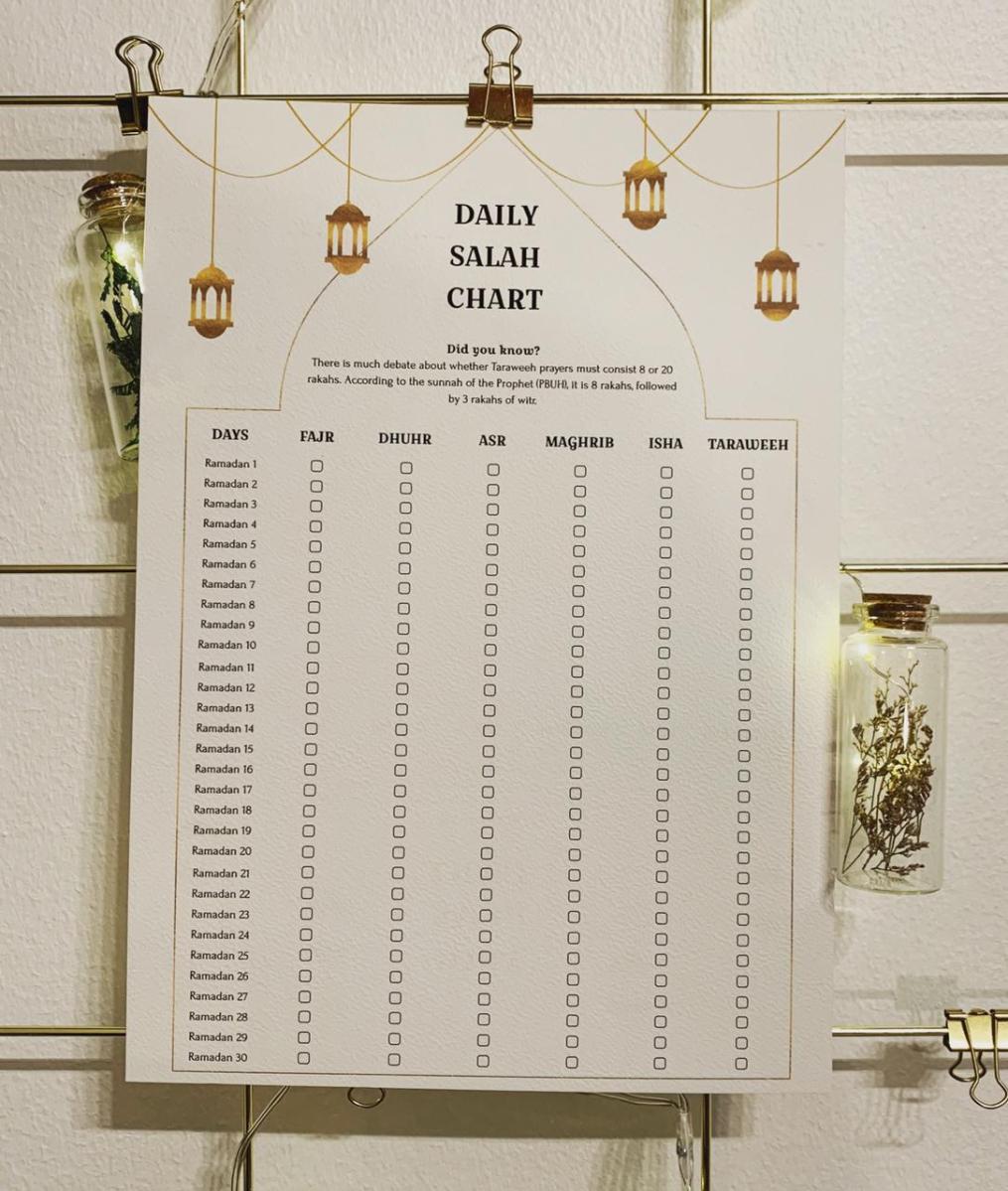 Daily Salah Chart Printable The Sisters Create