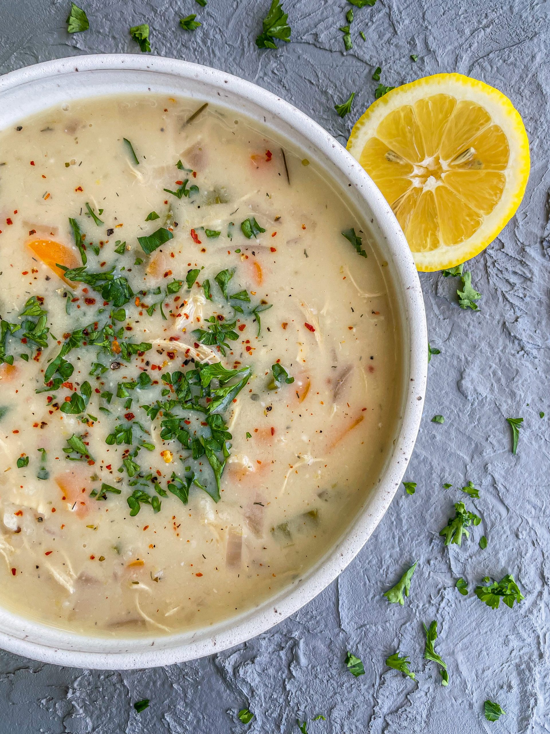 Instant Pot Greek Lemon Rice Soup (Avgolemono) The Slimmer Kitchen
