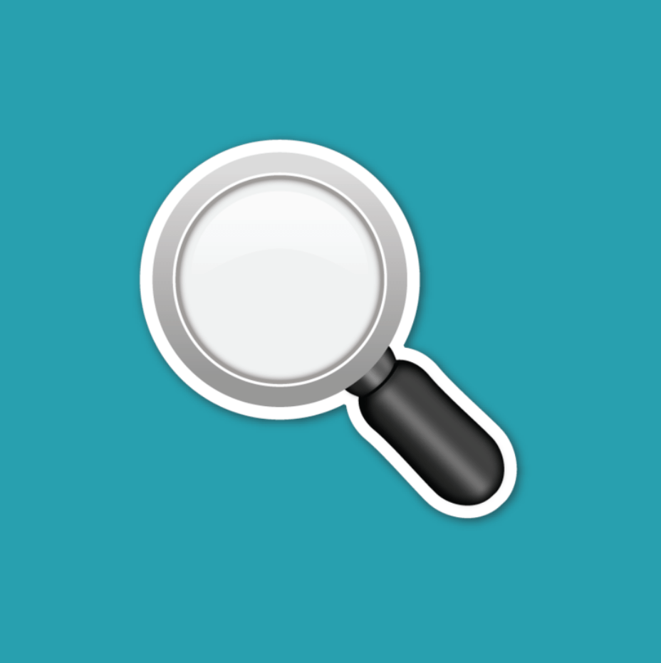 Magnifying glass emoji bluegreen The Social Institute