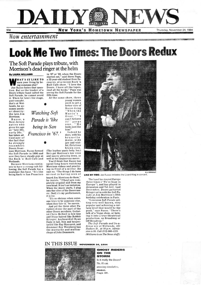 The Soft ParadeTribute to the Doors