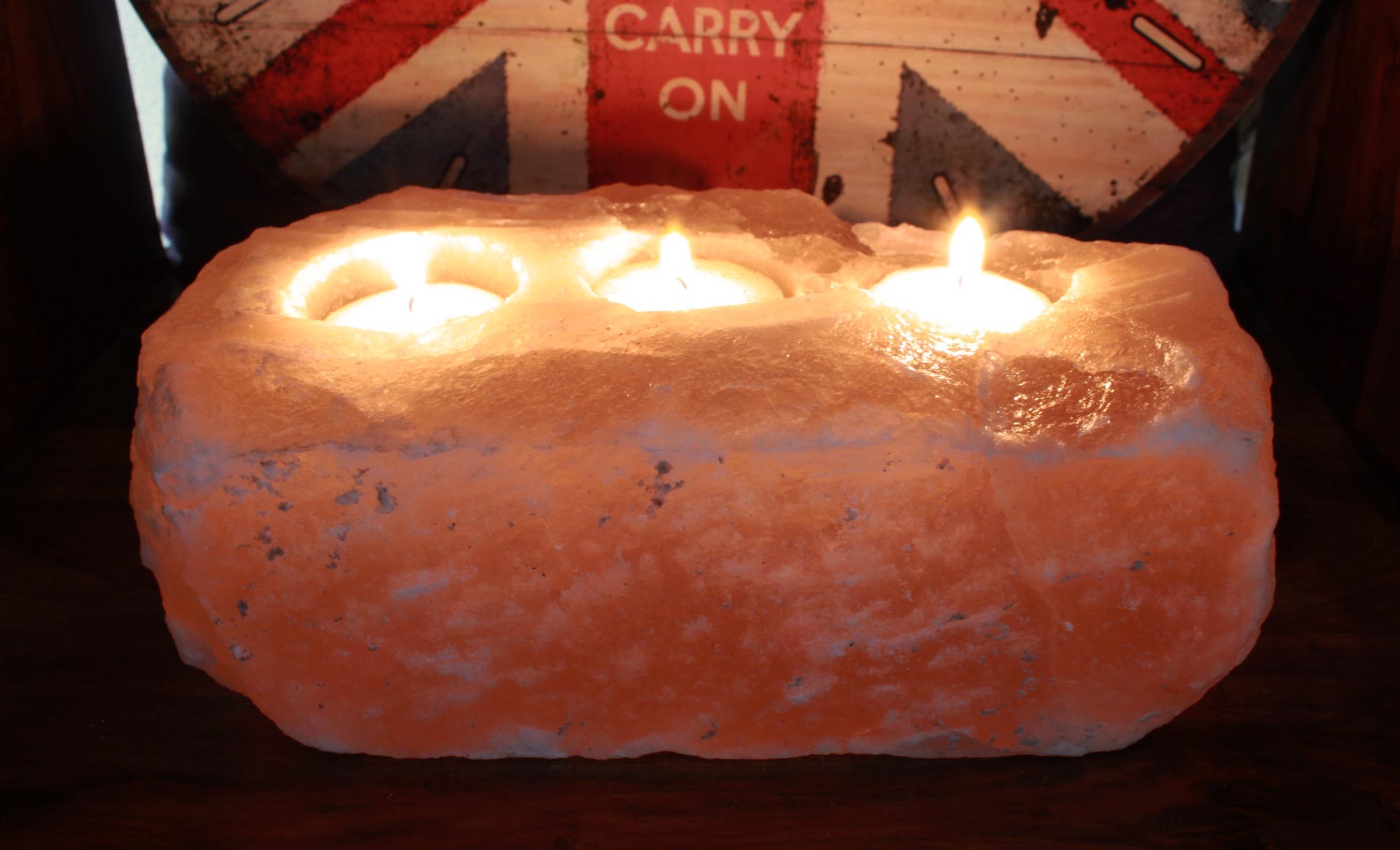 3 Holes Himalayan Salt Candle Holder The Soul Angels