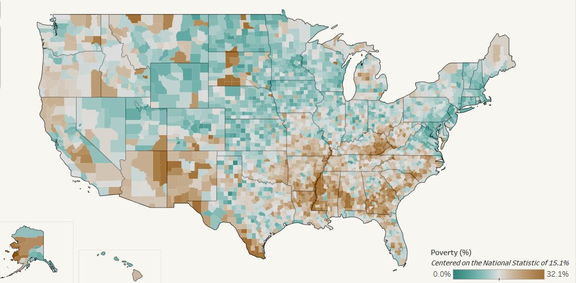 The Poverty Rate of Every County in the US The Sounding Line