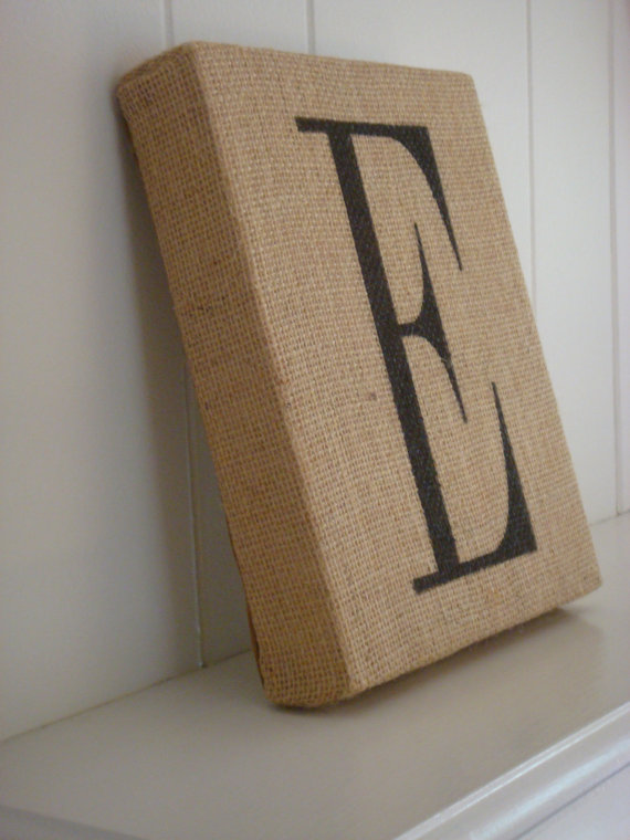 burlap letter