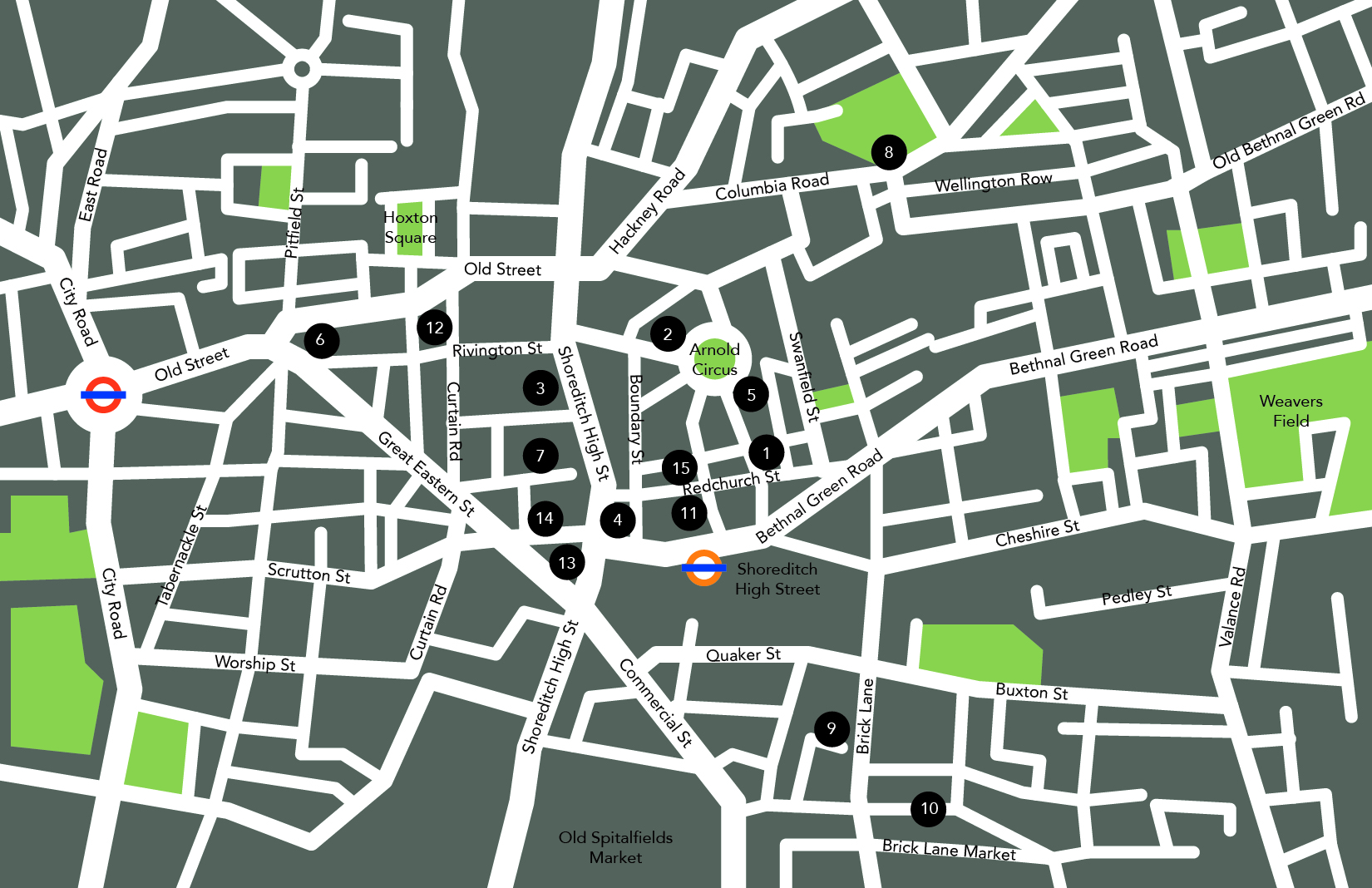 Map Of London Shoreditch 15 of Shoreditch’s anchors and innovators