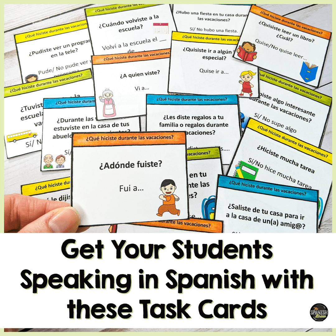 Get Your Students Speaking in Spanish with these Task Cards The