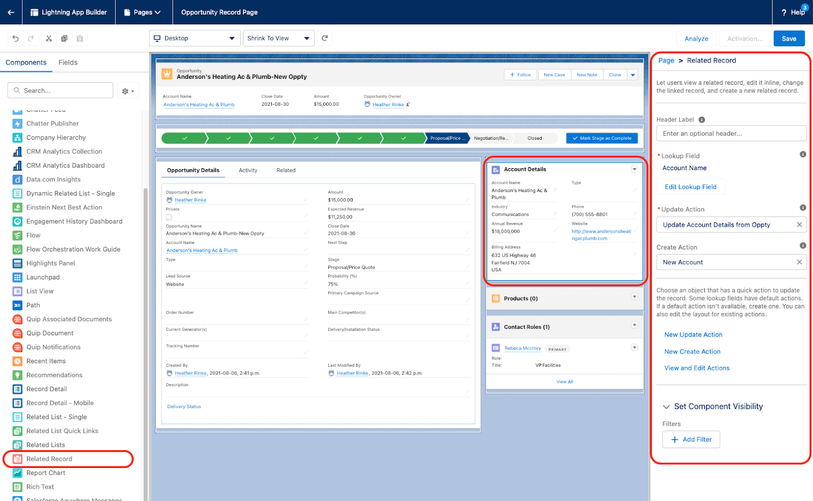 Displaying Account Fields on a Salesforce Opportunity Record Page The
