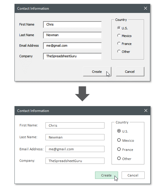 How To Build A ModernLooking VBA Userform