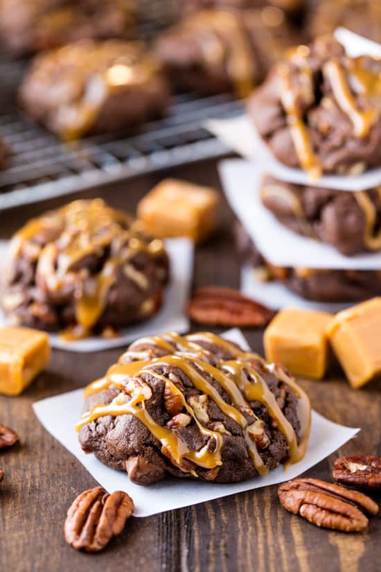 Chocolate Turtle Cookies