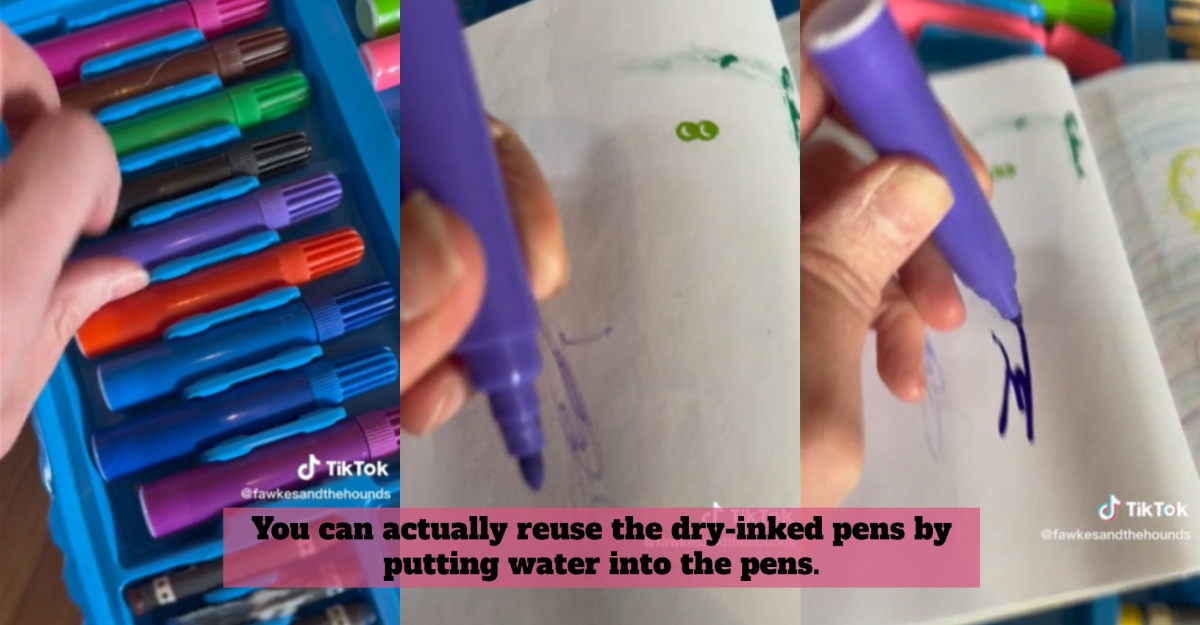 Shocking Discovery! Just Use Water If Your Coloured Marker Pen Run Out