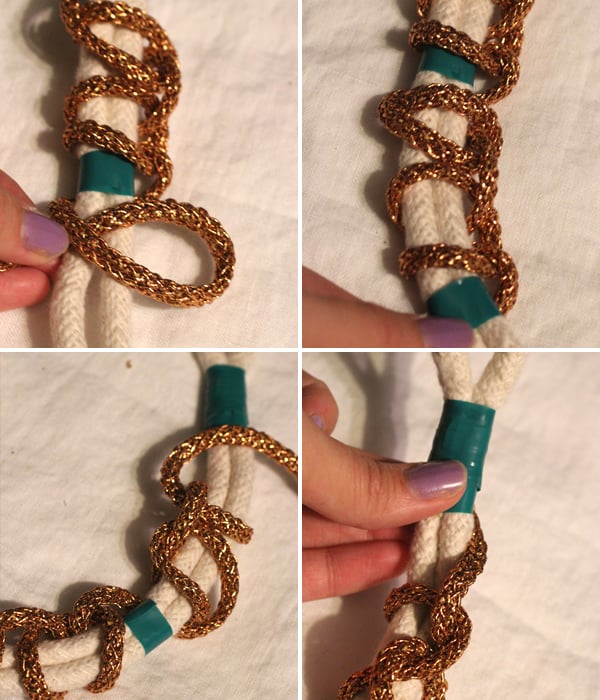 DIY Metallic Rope Necklace The Stripe