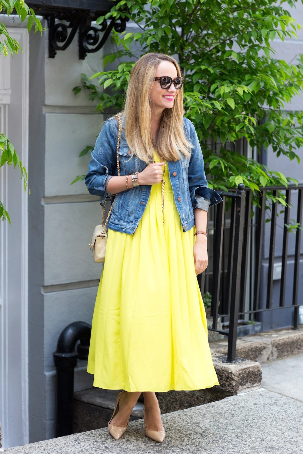 Denim + Yellow. The Stripe