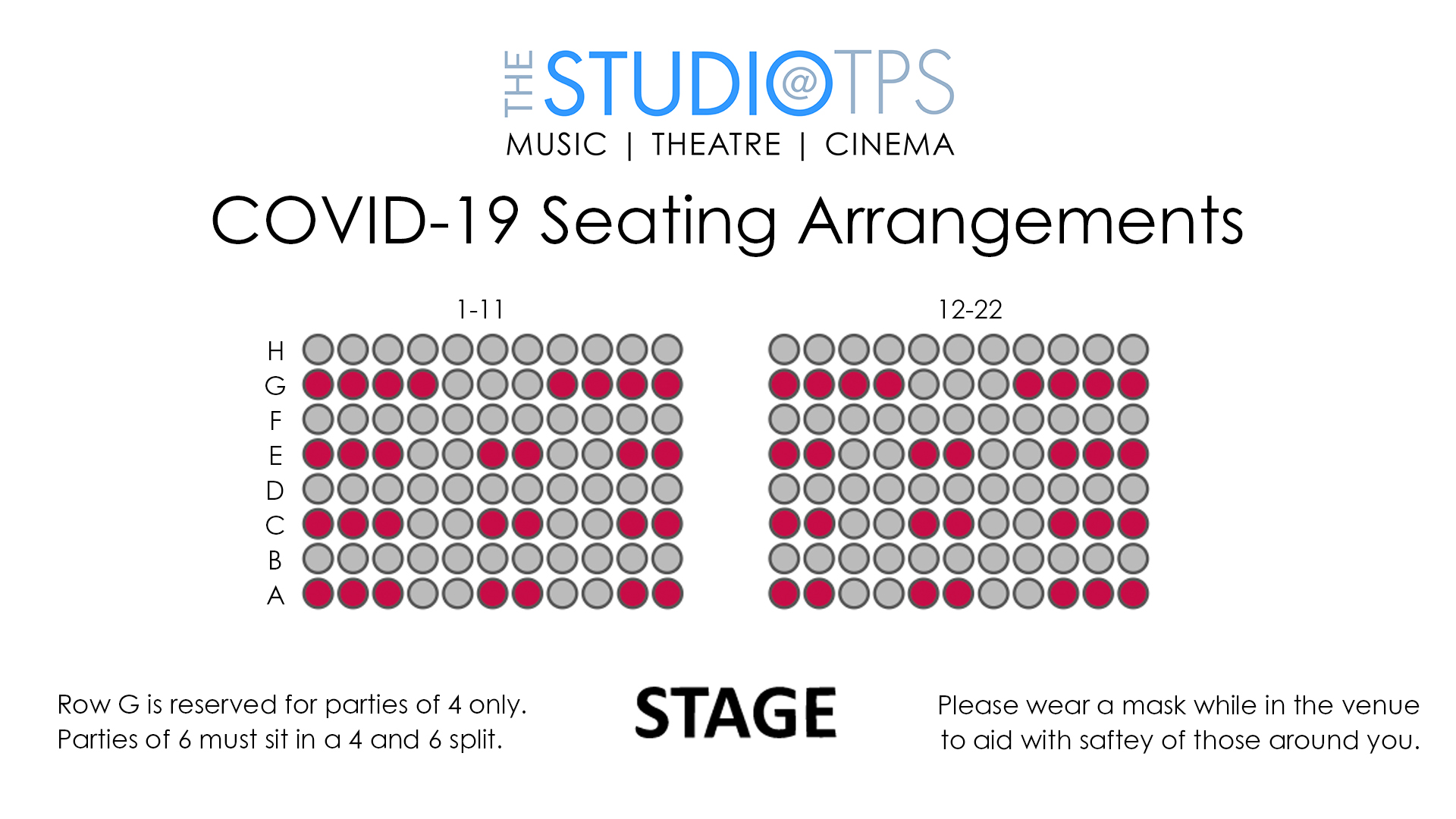 COVID19 Update Seating The Studio