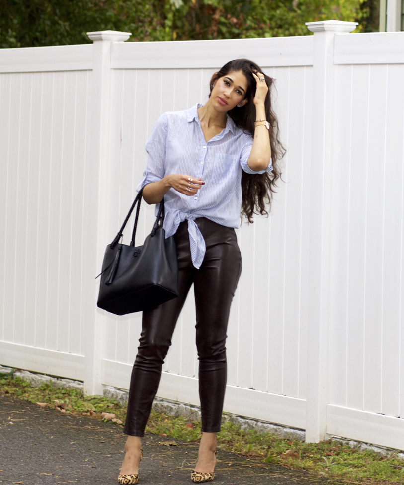 How to Style a Blue Striped Shirt in the Fall The Style Contour