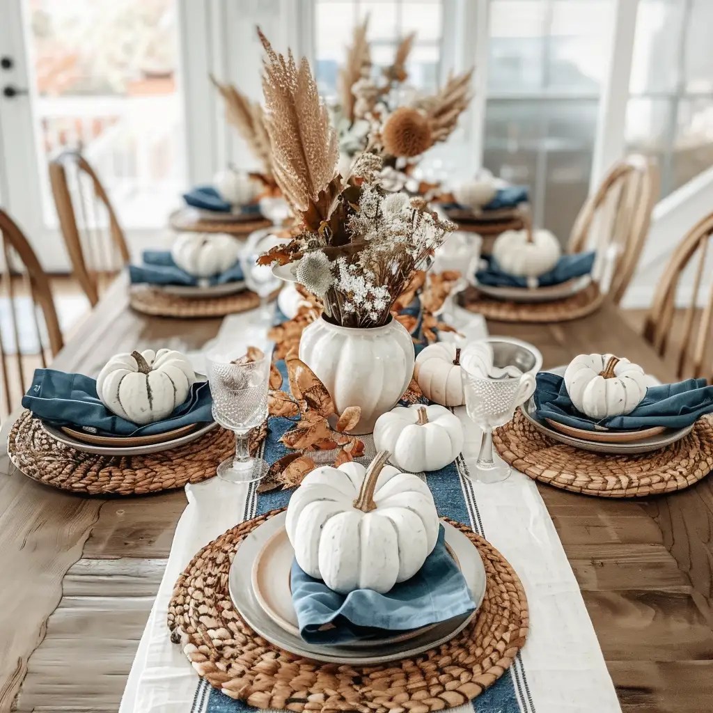 Blue Fall Decor 47 Blue Fall Dining Table Decor Ideas That Will Leave