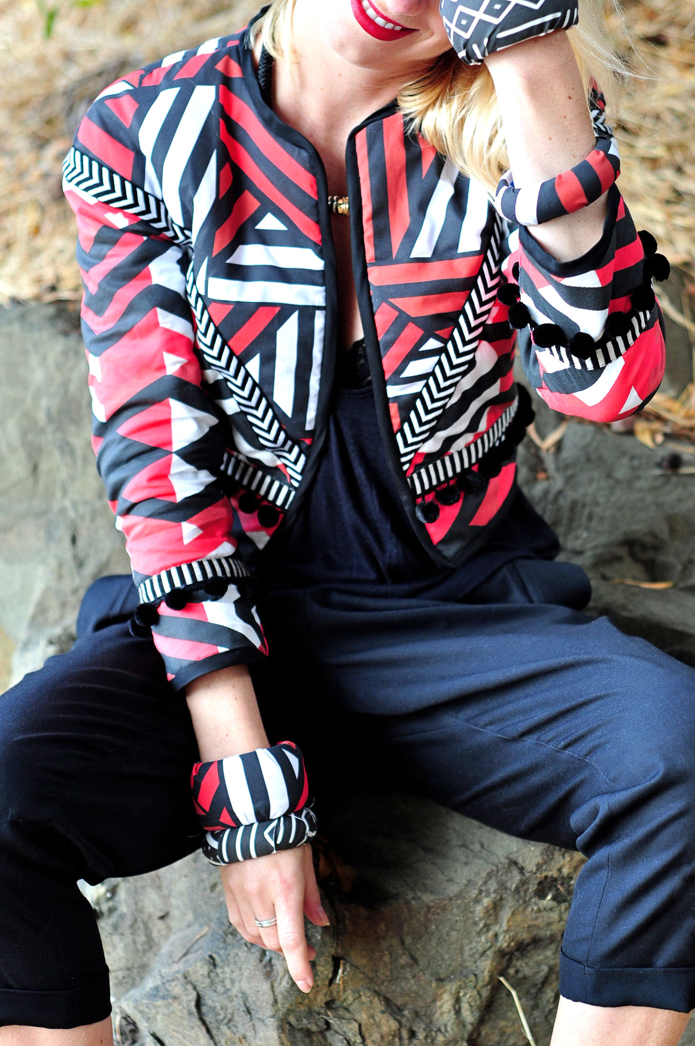 Designed by Stefanie Tribal Print Quilted Jacket • theStyleSafari