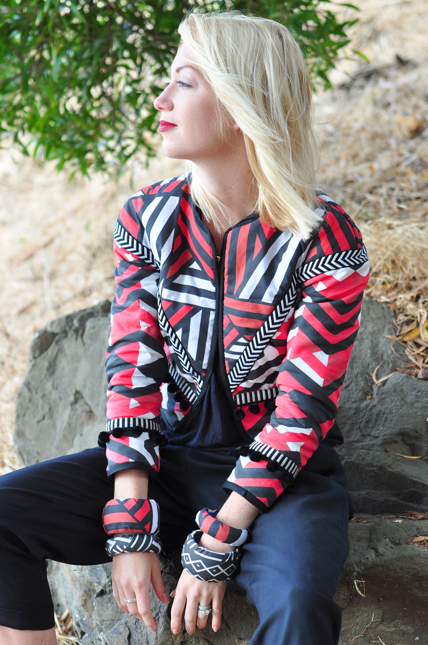 Designed by Stefanie Tribal Print Quilted Jacket • theStyleSafari