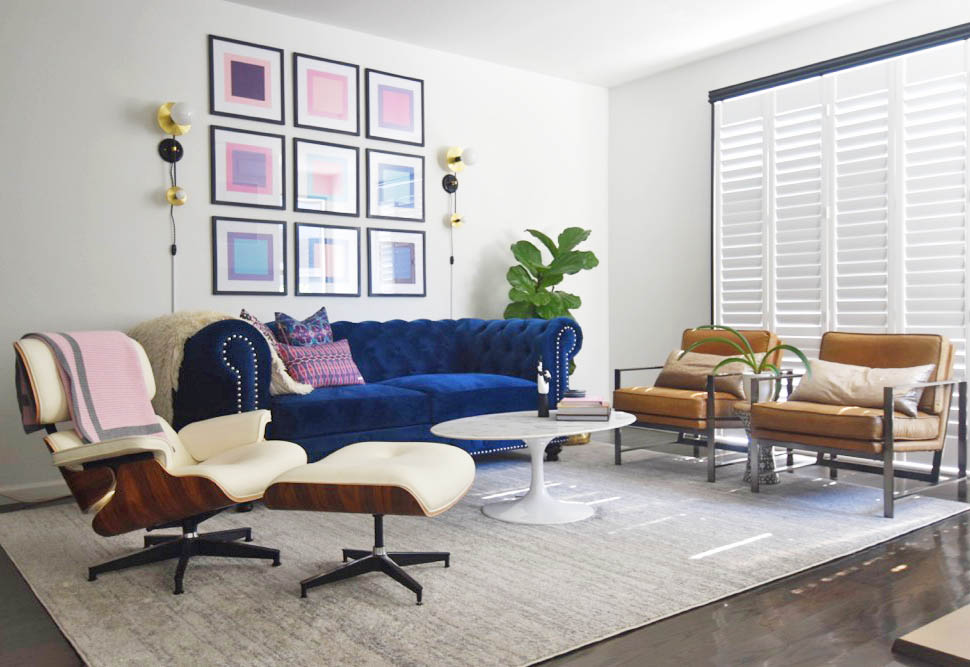 Stefanie's Home Midcentury Glam Living Room Reveal • theStyleSafari