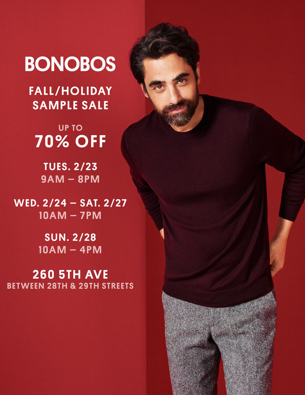 Bonobos Fall/Holiday Clothing New York Sample Sale